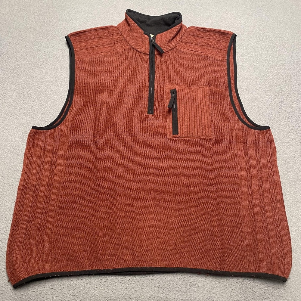 The Territory Ahead Sweater Vest Mens XL Lambswool Nylon Half Zip Pocket Outdoor